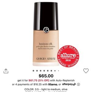 Giorgio Armani Luminous Silk Foundation - Shade 3.5